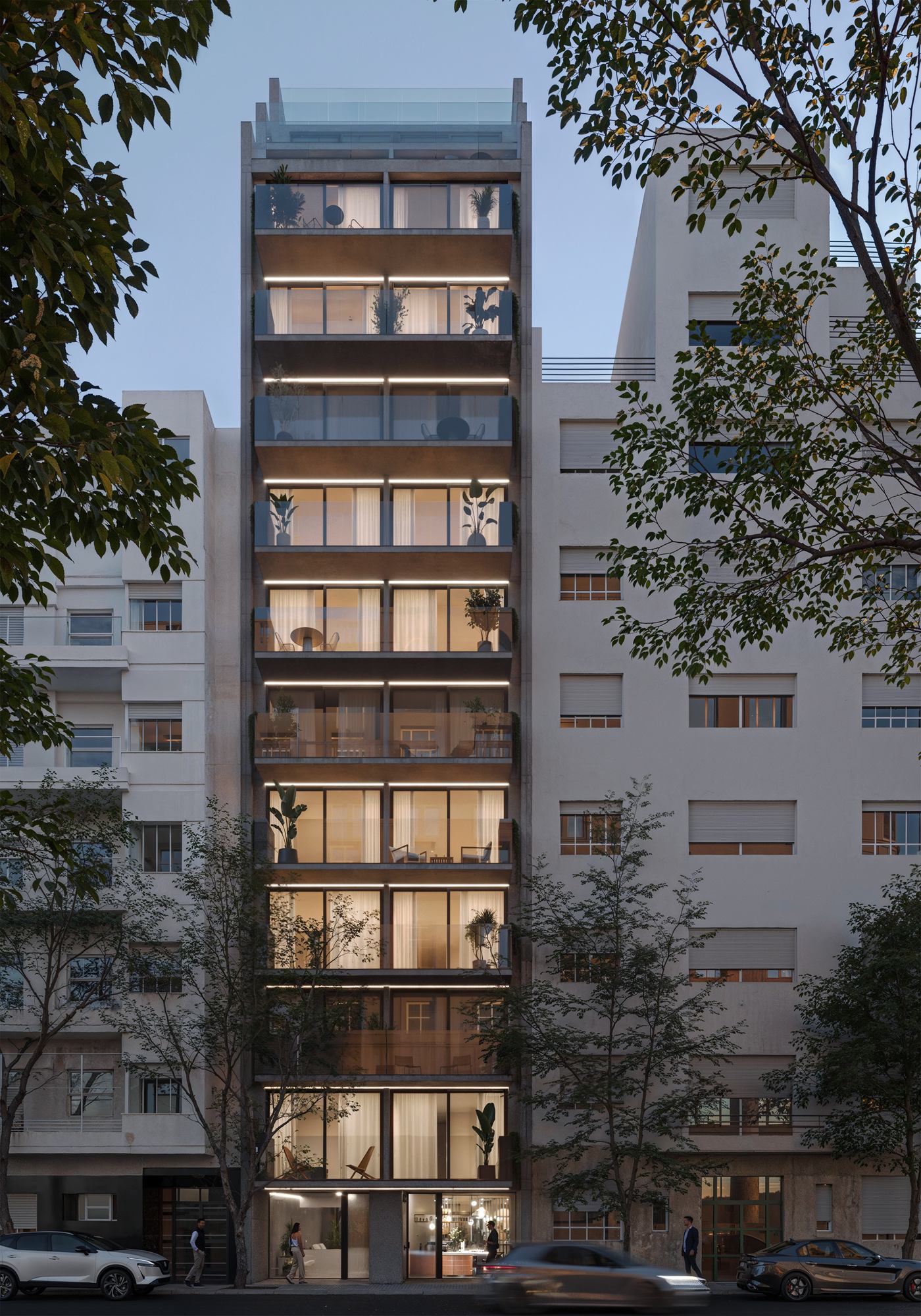 WOOD Recoleta · fachada del edificio